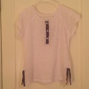 Sheer button up T-shirt NWOT